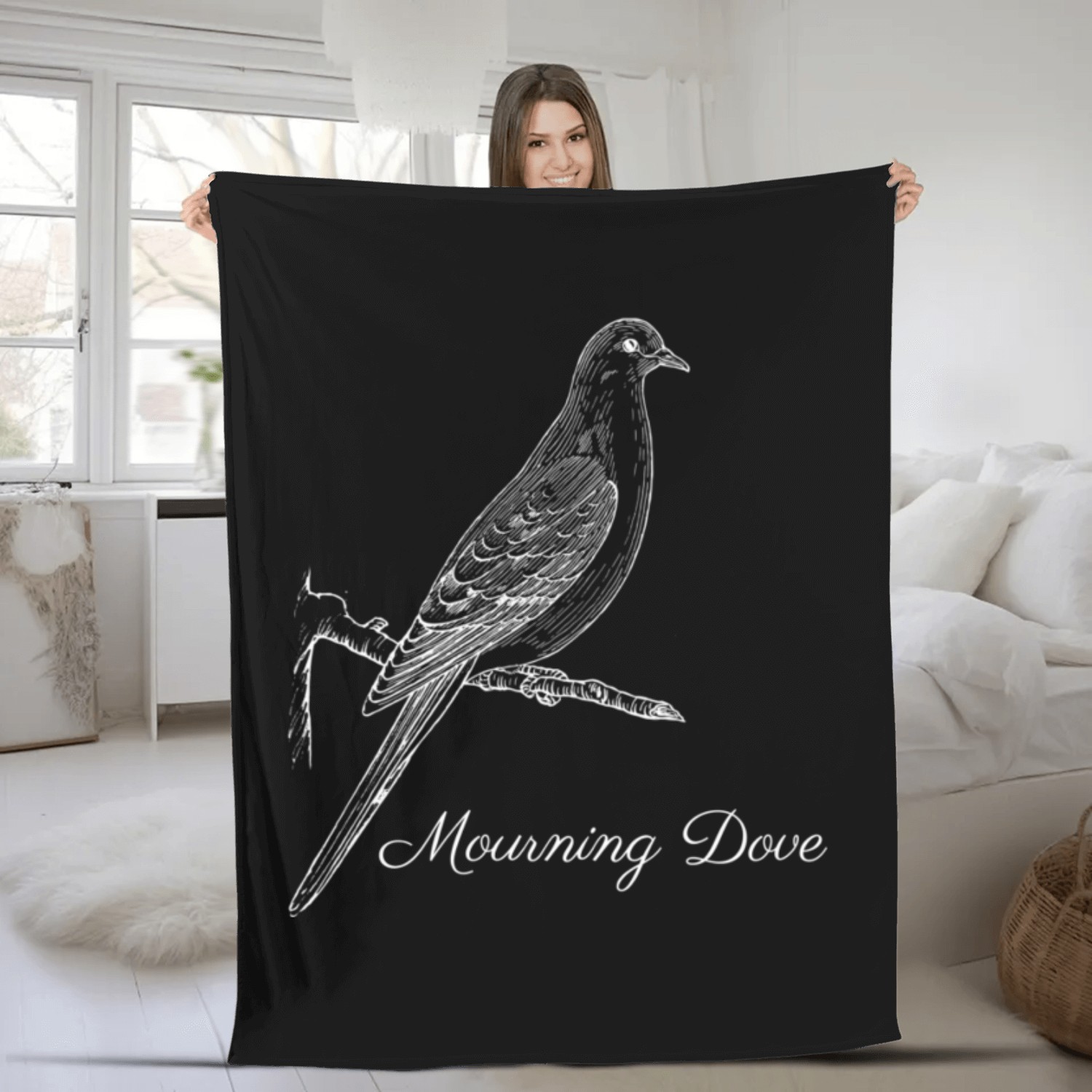 Mourning Dove Bird Ornithology Fleece Blankets