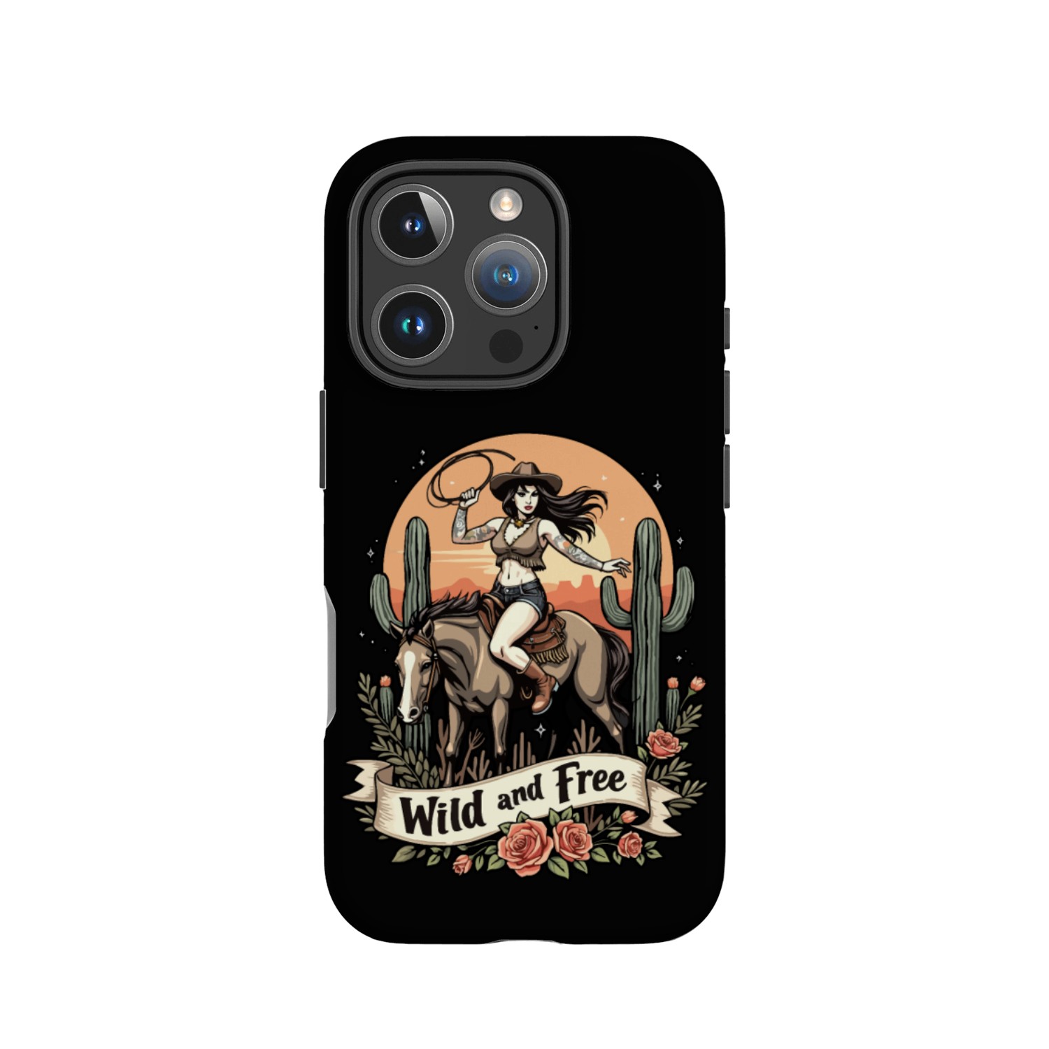 Wild And Free Pinup Cowgirl IPhone Cases