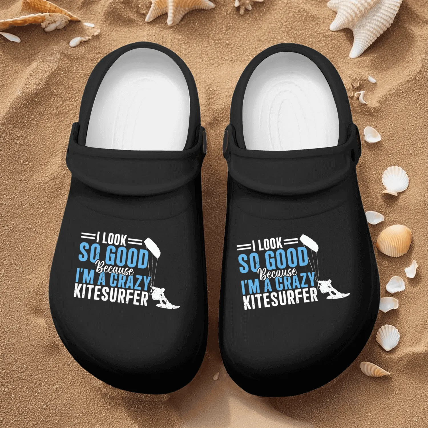 Kiteboarding - I look so good because I'm a crazy Nurse Clogs