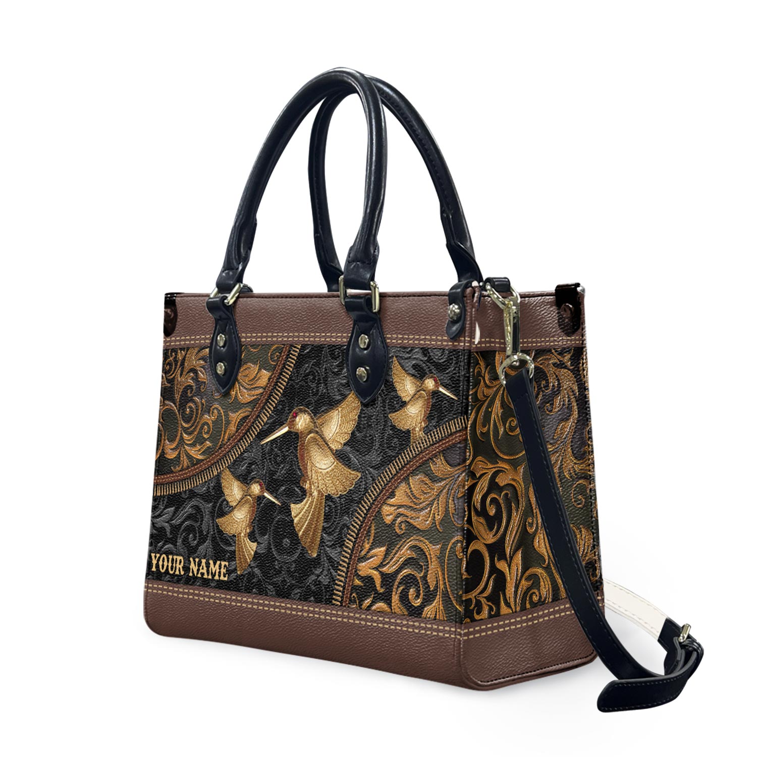 Hummingbird Personalized Leather Bag, Crossbody Bag, Woman Shoulder Bag, Gift for girlfriend, Shopping Bag