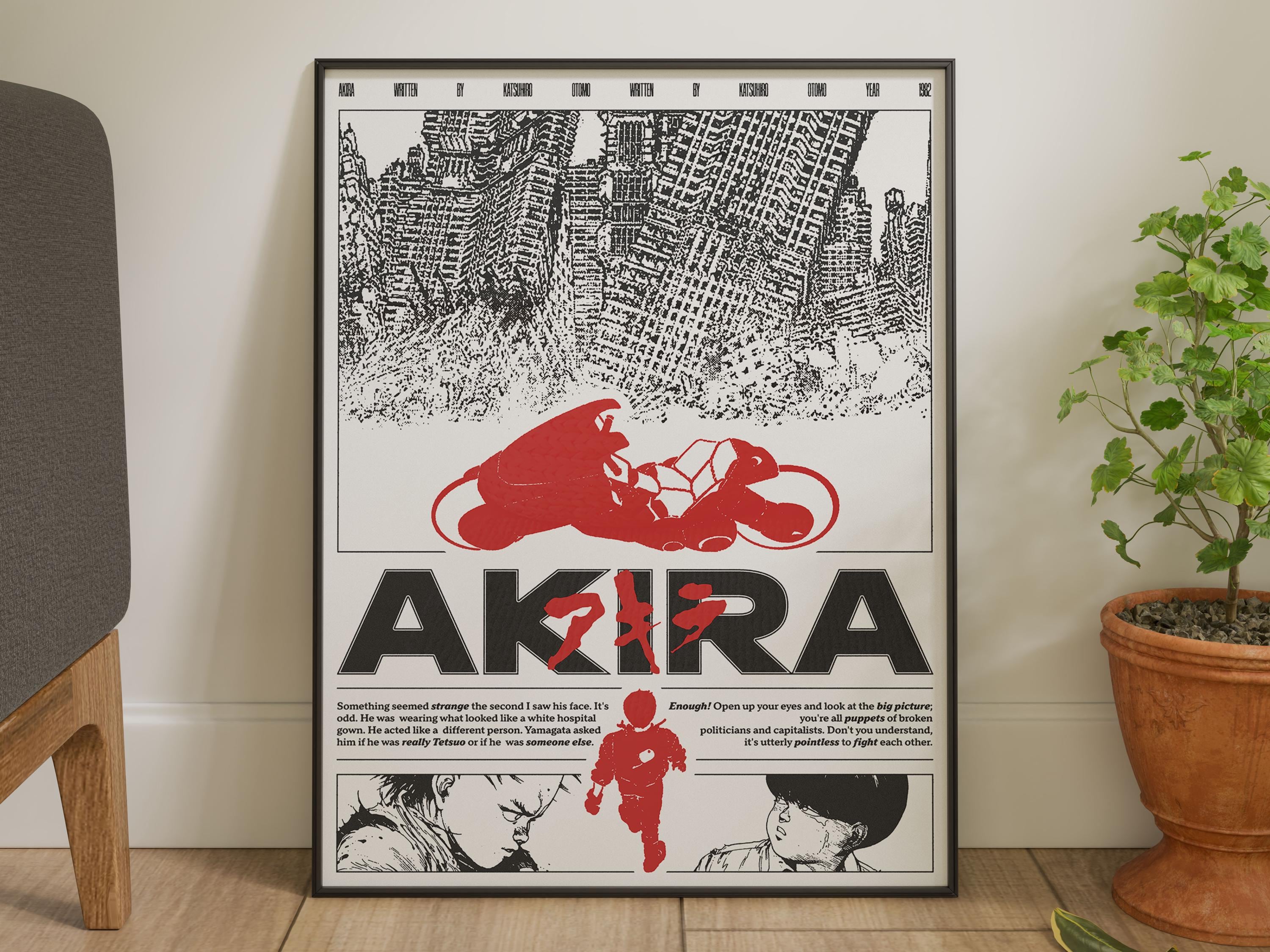 Akira Anime Poster, FHD Wall Decor Wall Hangings, Digital Print