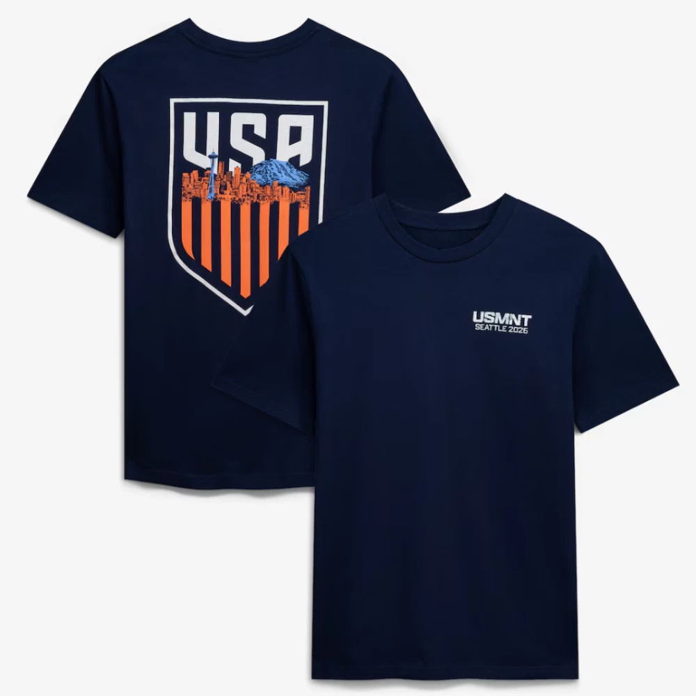 USA Soccer x Seattle Crest 2026 Graphic T-Shirt USMNT Fan Tee Full Size