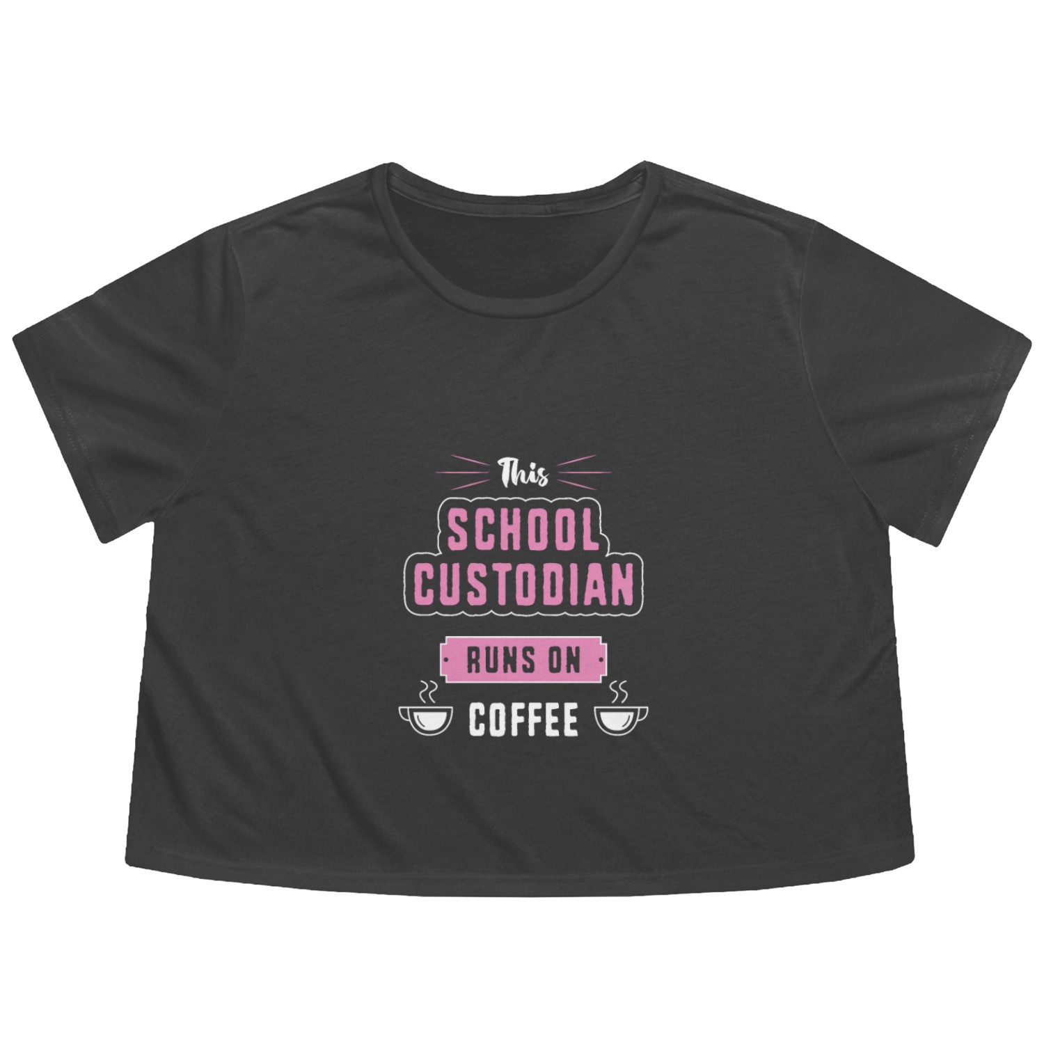 Coffee and Cleaning Janitor School Custodian Flowy Cropped Tees