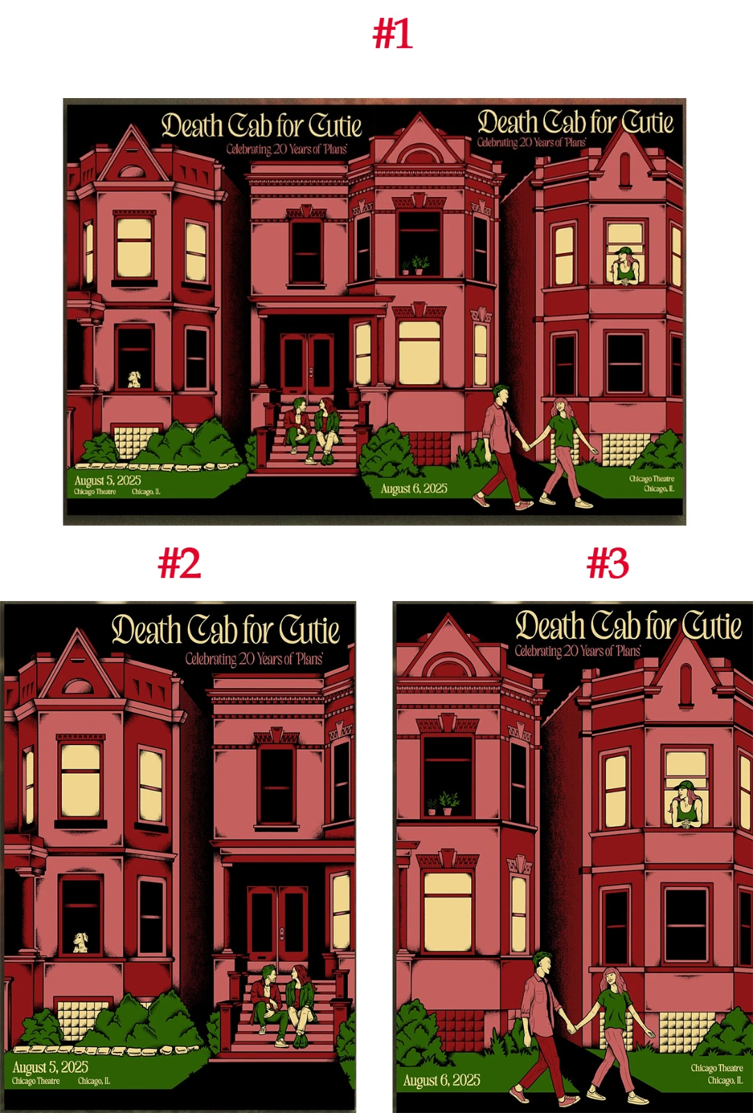 Death Cab For Cutie Chicago Theatre IL August 5-6 2025 Landscape Poster