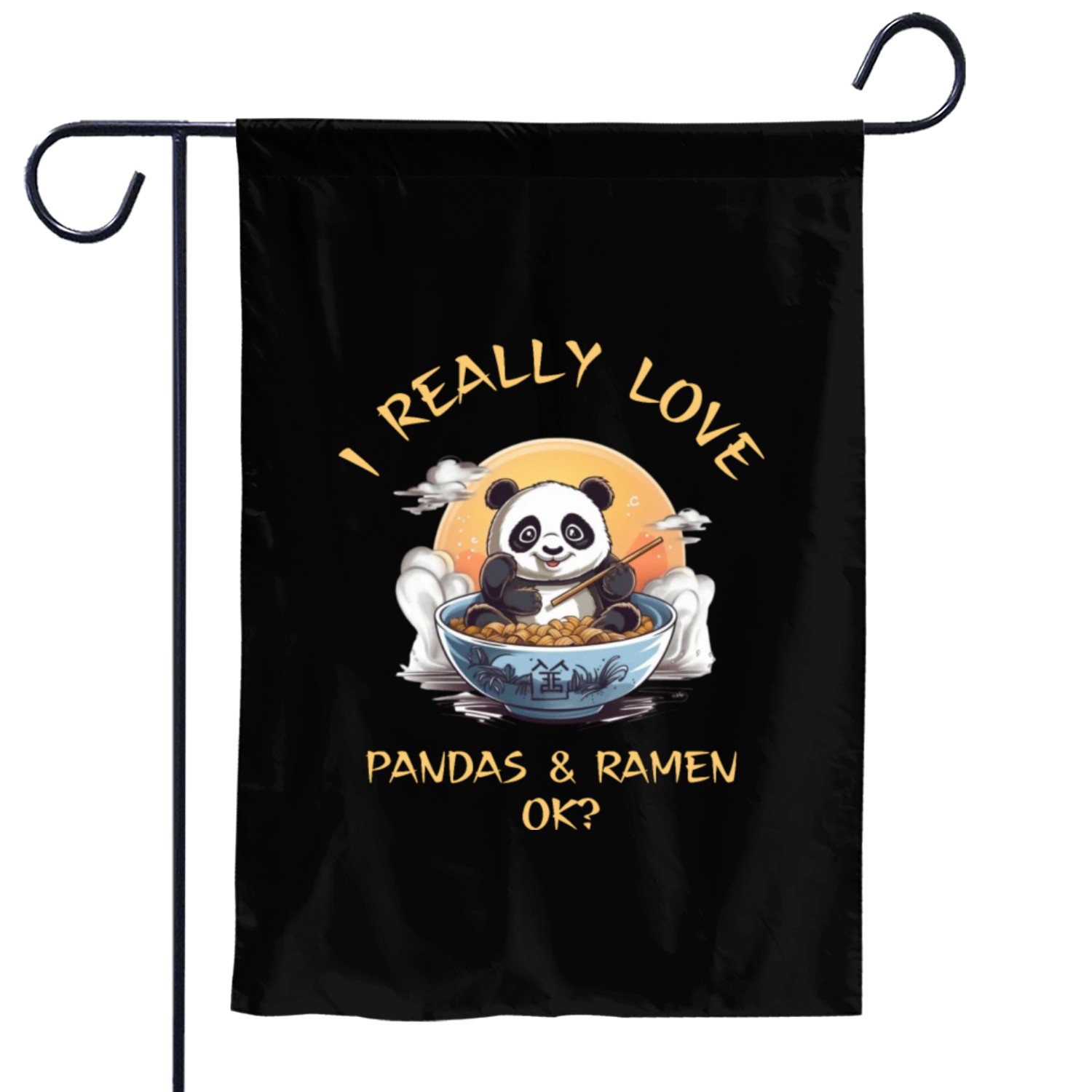 Kawaii Anime Panda Otaku Japanese Ramen Noodles Garden Flags