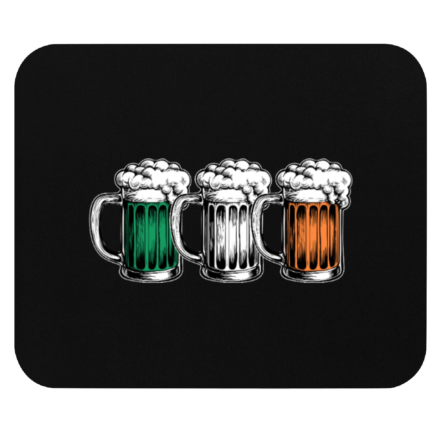 Irish Flag Beer Glasses Mouse Pads