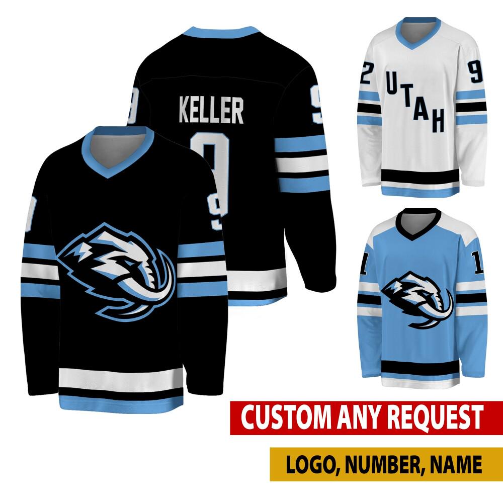 Personalized Utah Mammoth Hockey Jersey, Utah Jersey For Men With Your Team Name, Logan Cooley Clayton Keller Fan Hockey Jersey