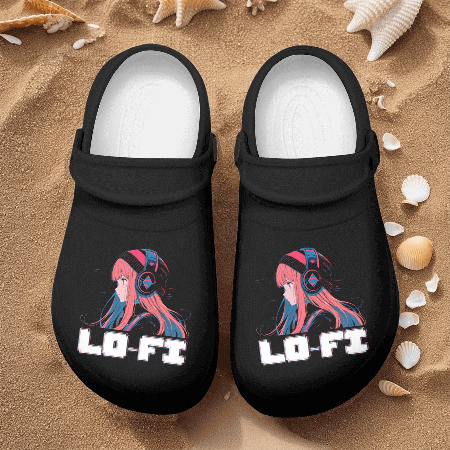 Lofi Music Lover Low Fidelity Japanese Aesthetic Nurse Clogs