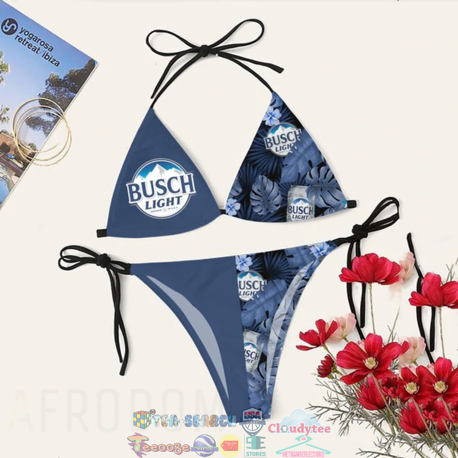 Women's Light Beer Tropical Print Sling Bikini Set Beach Swimsuit