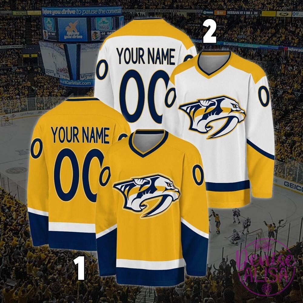 Personalized Nashville Predators Hockey Jersey, Jersey For Men With Your Team Name, Fan Hockey Jersey