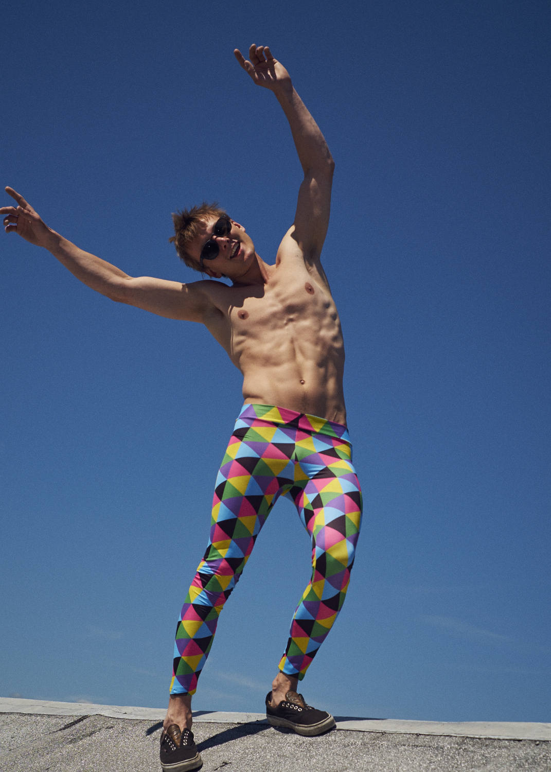Blue GEO Box Meggings, Art Leggings, Crazy Leggings , Festival Pants, Colourful leggings
