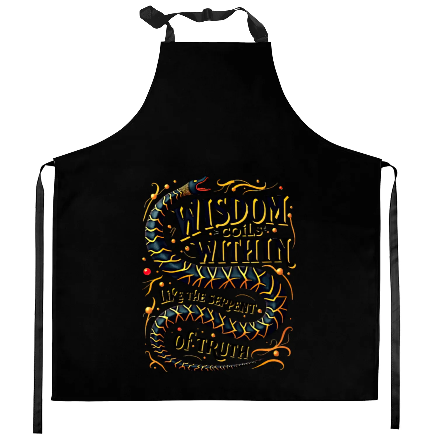 Wisdom Coiled Like a Serpent Kitchen Aprons