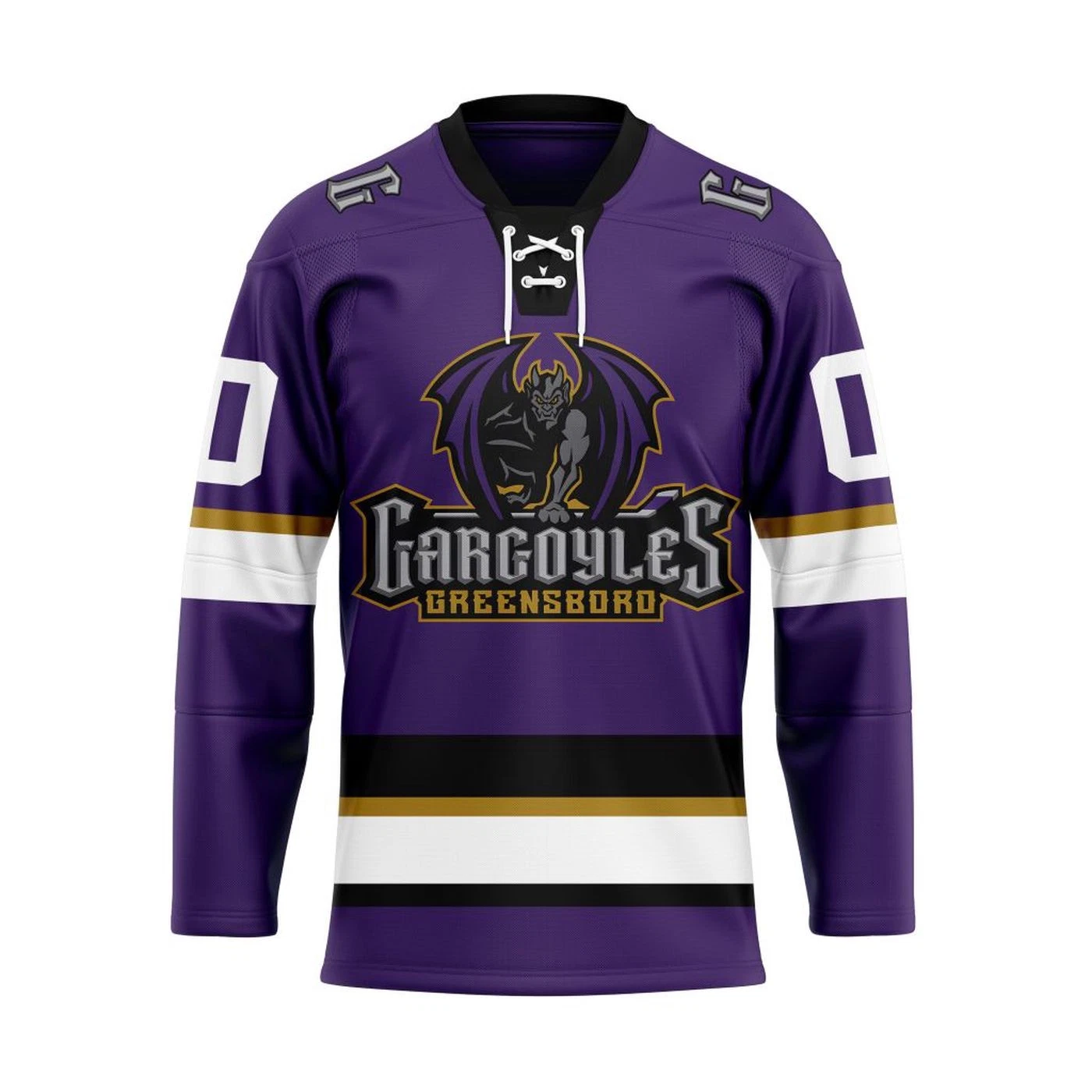 Personalized Greensboro Gargoyles Purple Lace Hockey Shirt Design Men's Fan Gear