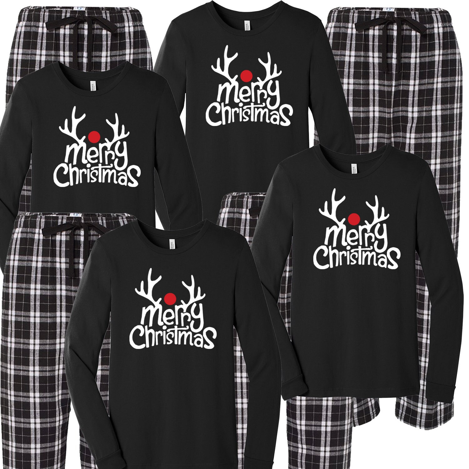 Merry Christmas Reindeer Pajamas, Merry Christmas Matching Family Pajamas, Christmas Gift, Family Matching Sleepwear
