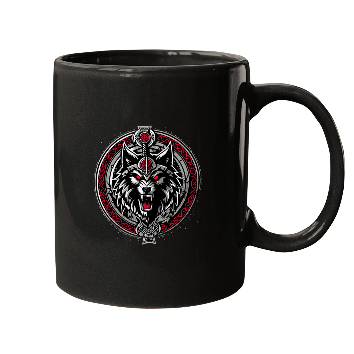 Celtic Mythology Fenrir wolfs Runes Viking wolfs of Odin Mugs
