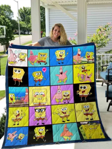 Spongebob Quilt Blanket, Gift For Fans