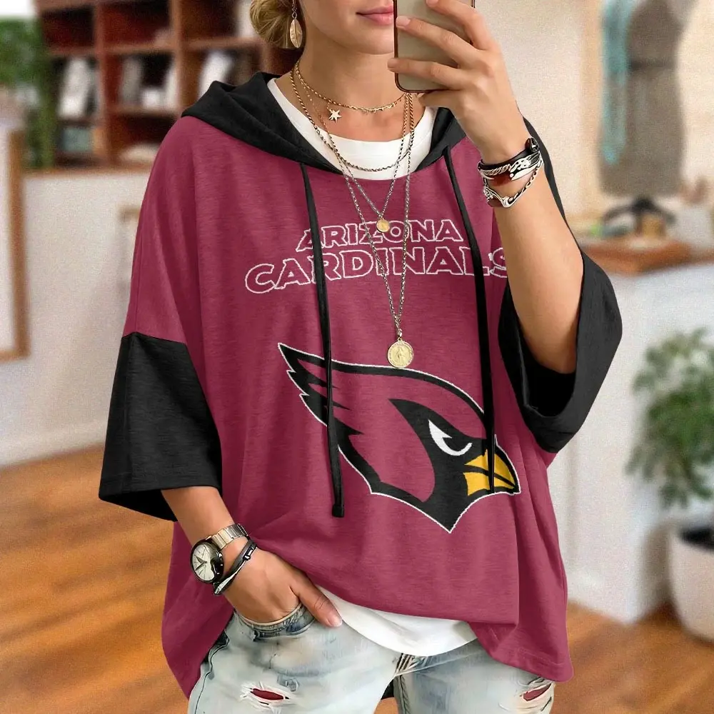 Arizonna Cardinals Oversized Short Sleeve Hoodie