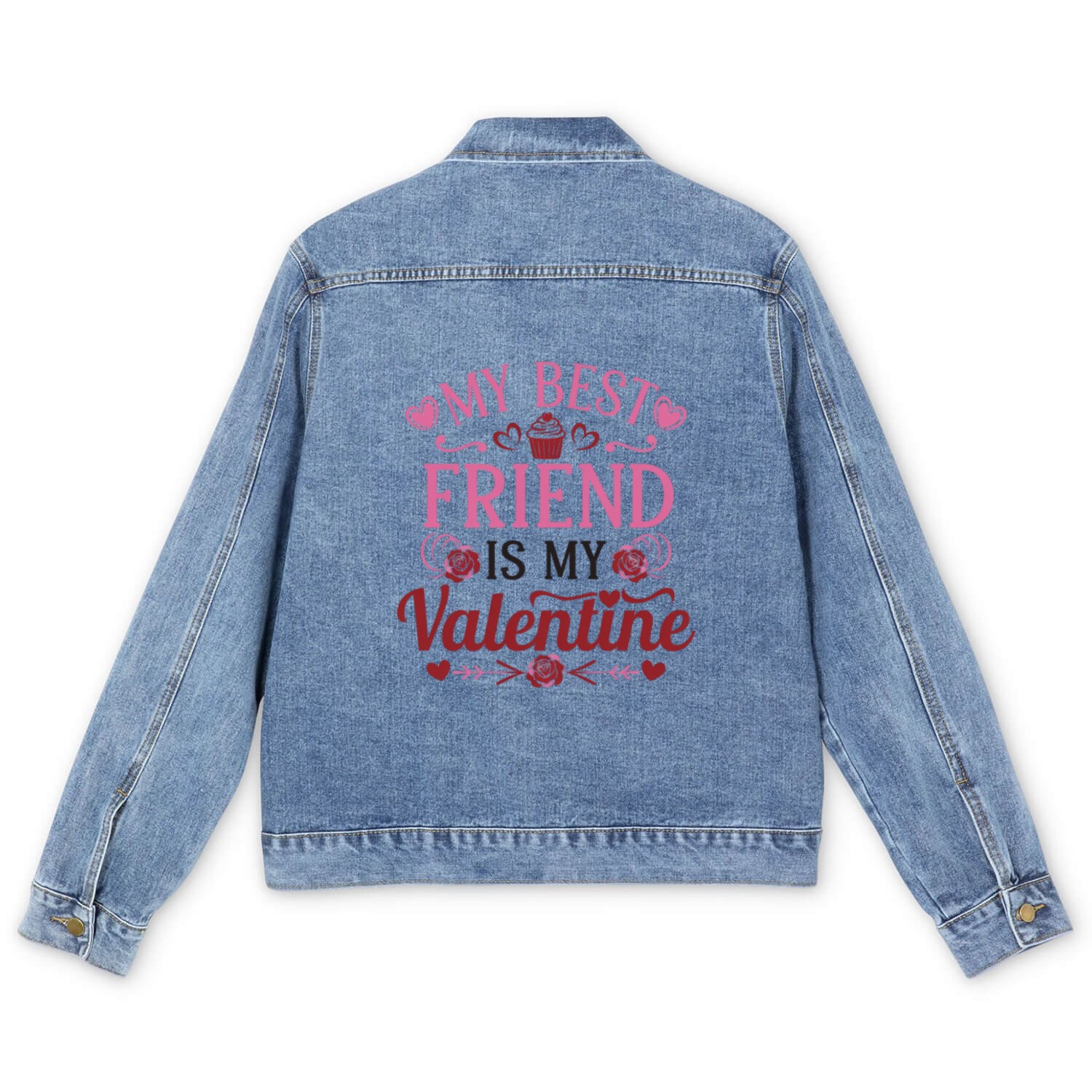 My Best Friend is My Valentine Men's Denim Jackets