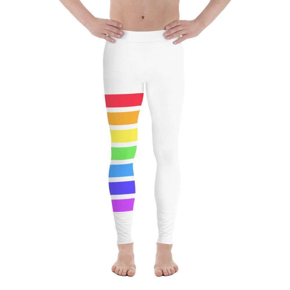 Men's Rainbow Pride Leggings | LGBTQ Pride Loungewear | Rainbow Legging