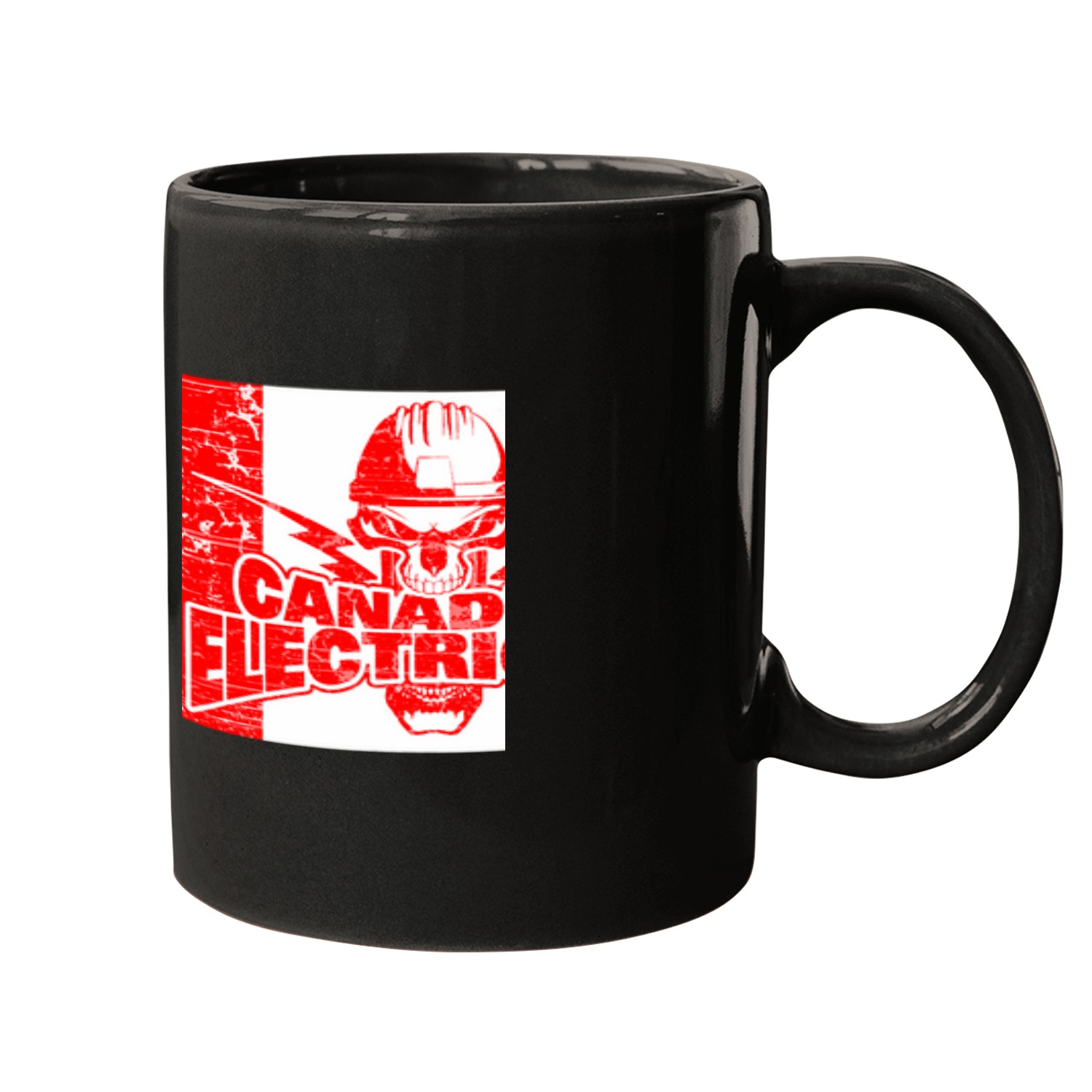 Canadian Electrician Crossed Lightning Bolts Flag of Canada Mugs
