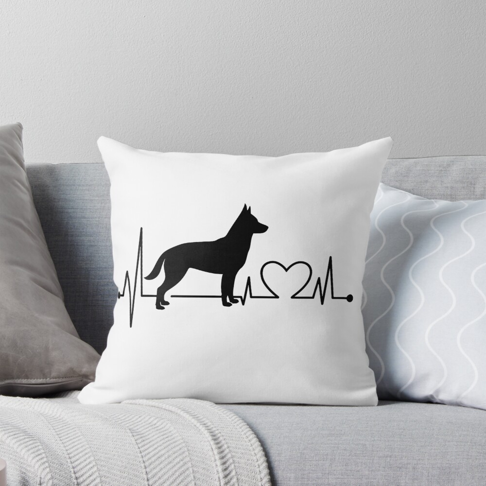 Australian Kelpie Heartbeat Design – Perfect Gift for Kelpie Lovers Pillow