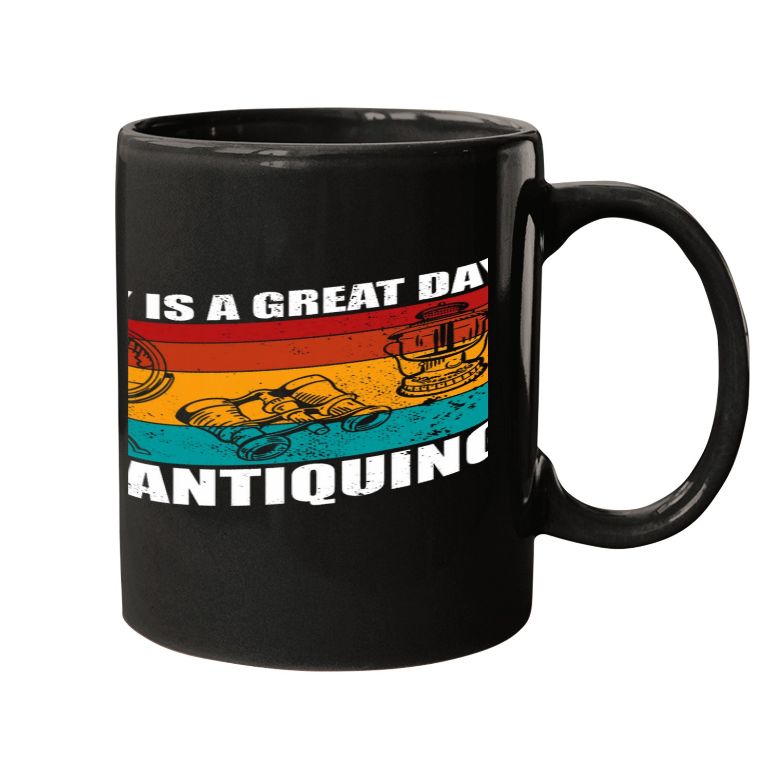 Antiquing great day for antiques quote thrifter design Mugs