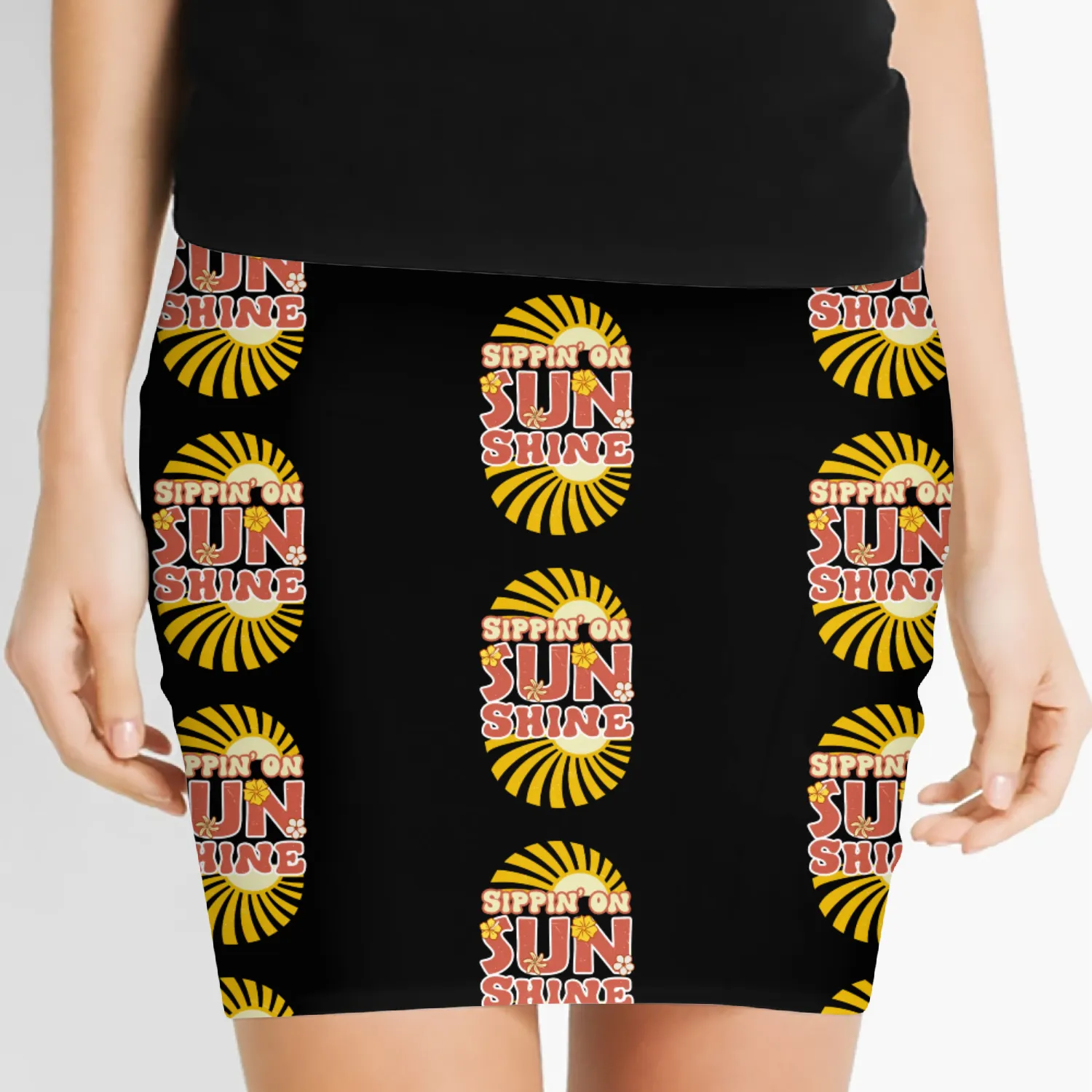 Sippin on sunshine sublimation Women's Mini Skirts