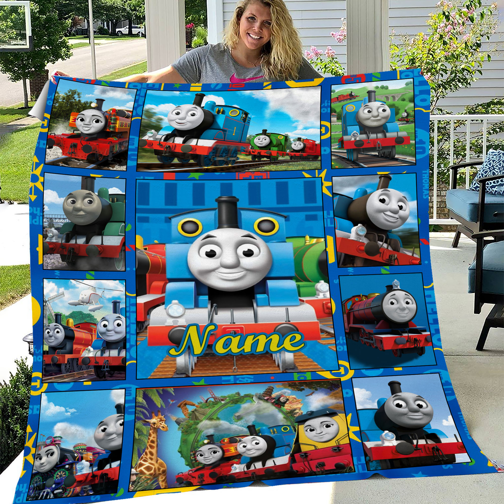Personalized Thomas The Train Blanket, Thomas & Friends Blanket, Custom Name Baby Blanket