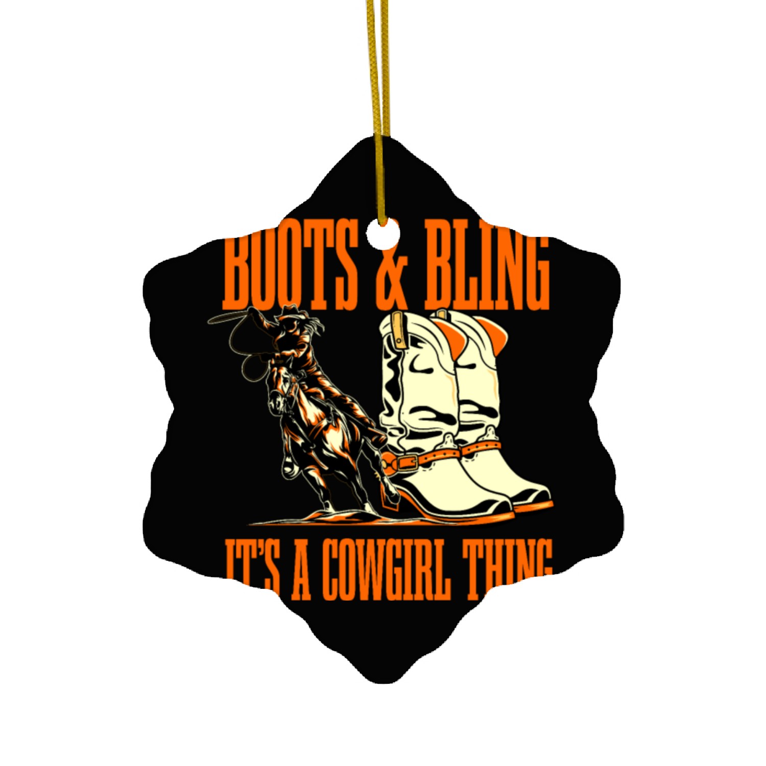 Rodeo Cowgirl Ceramic Ornaments