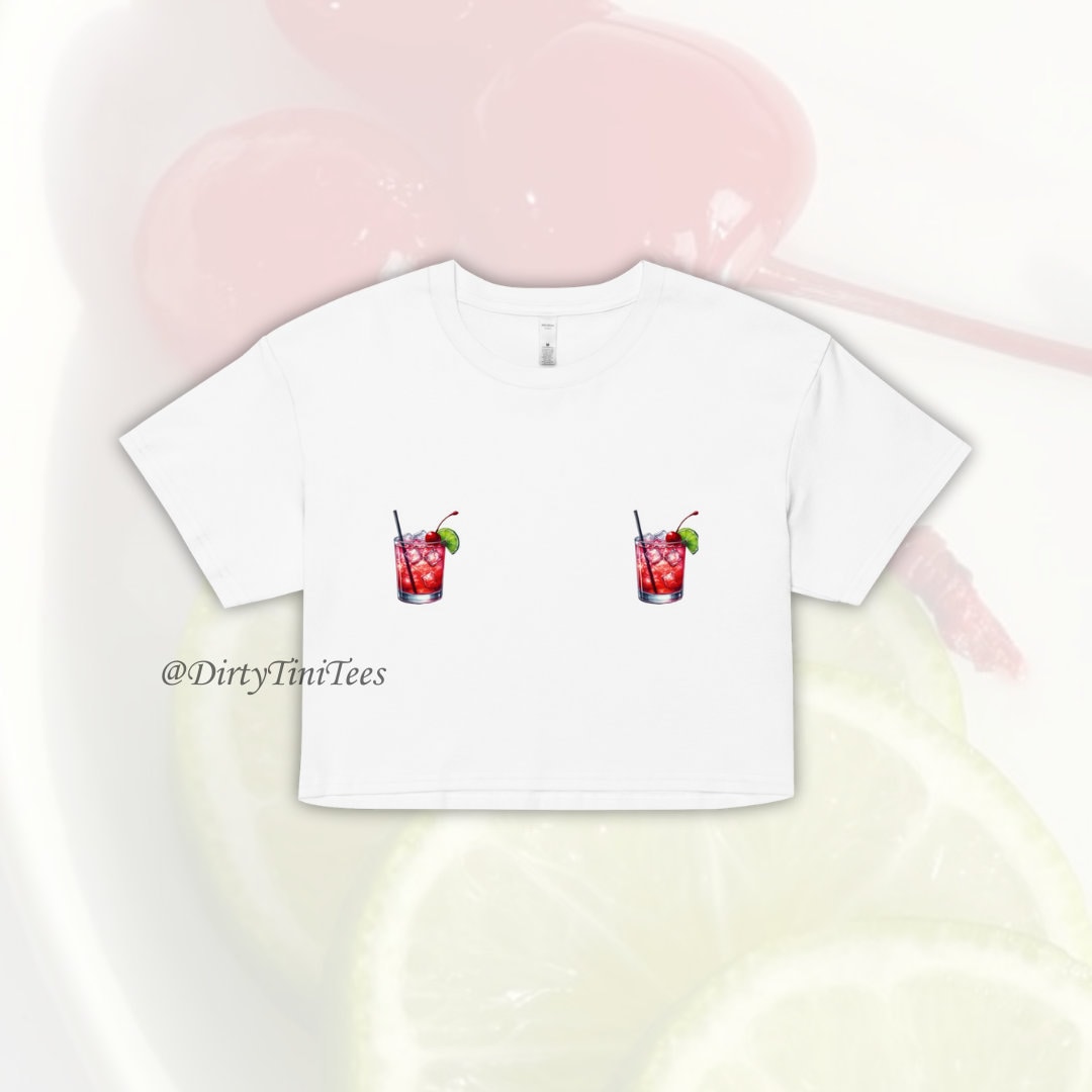 Dirty Shirley Temple Vodka Grenadine Lemon Lime Soda Tini Nips Crop Top Bachelorette Party Best Friend Birthday Gift Group Halloween Costume