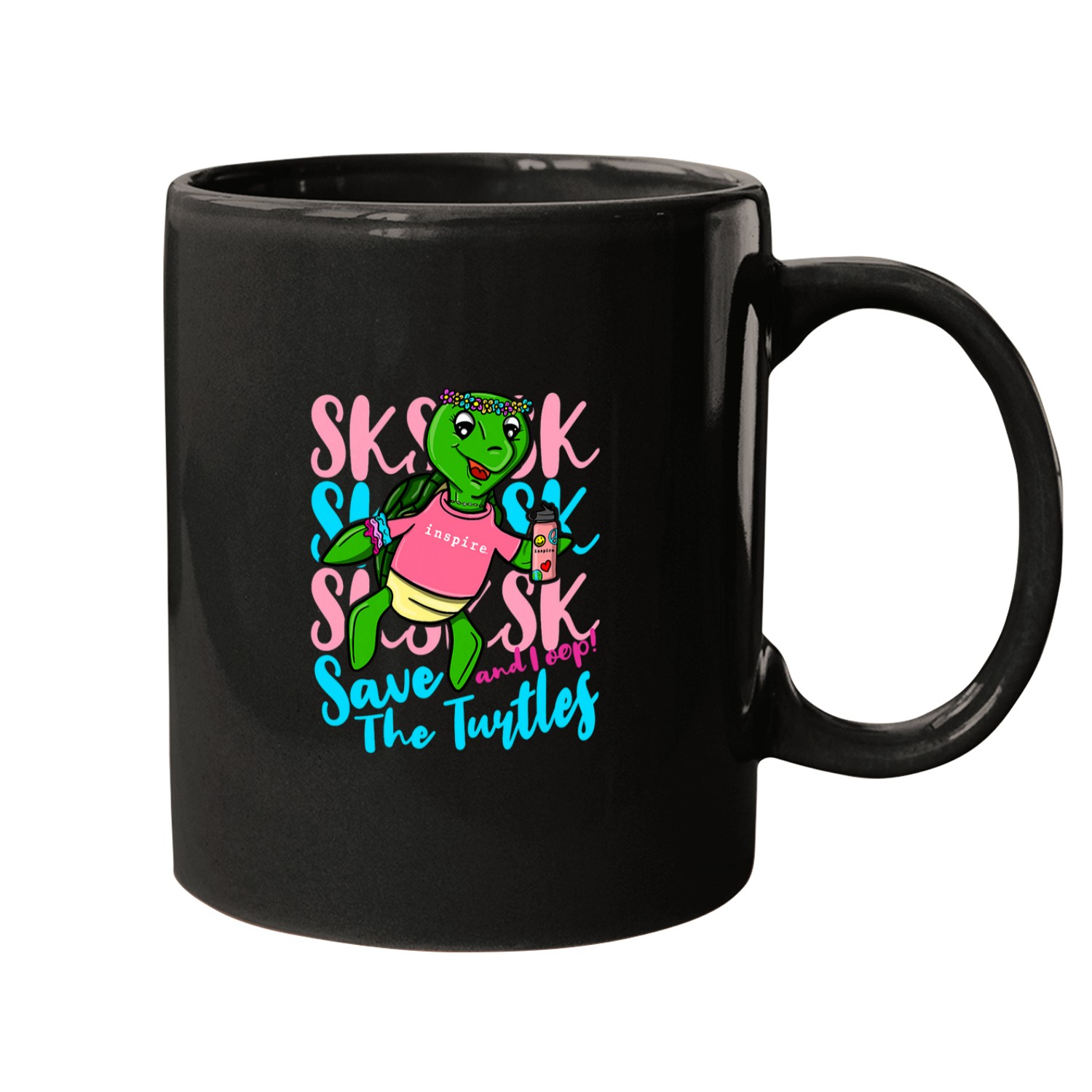 inspire Save The Turtles SKSKSK And I Oop Flask Puka Shell Mugs
