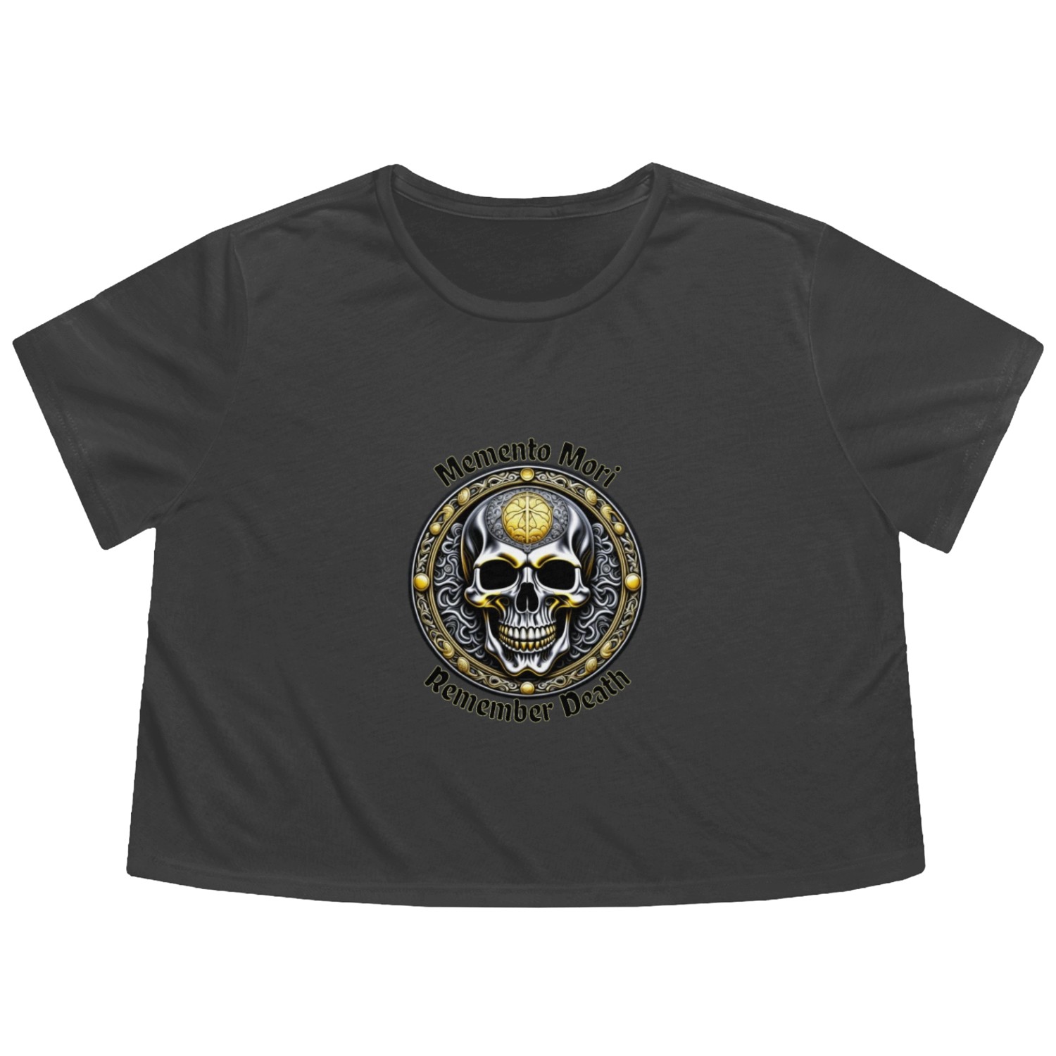 Memento Mori Remember Death Stoicism Skull Flowy Cropped Tees