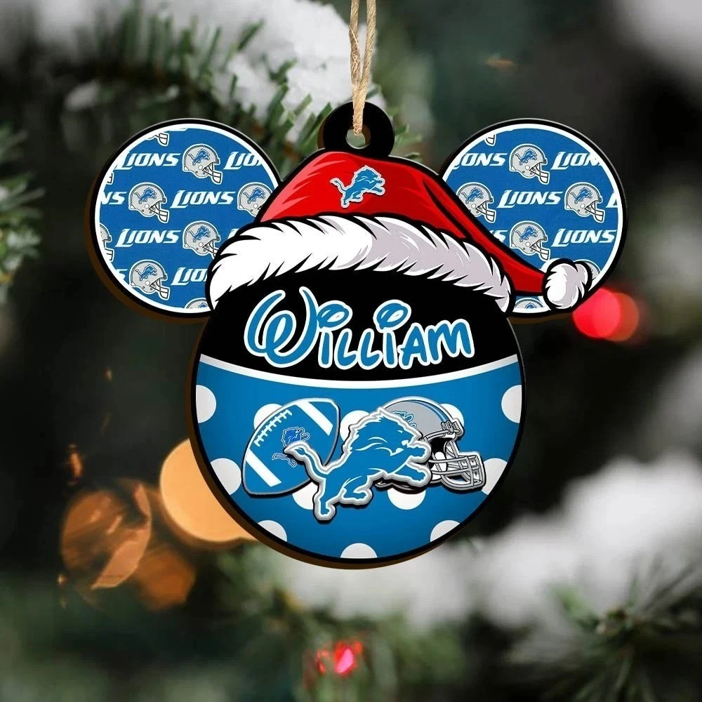 Personalized Detroit Football Team Lions Christmas Ornament Holiday Gift Decor