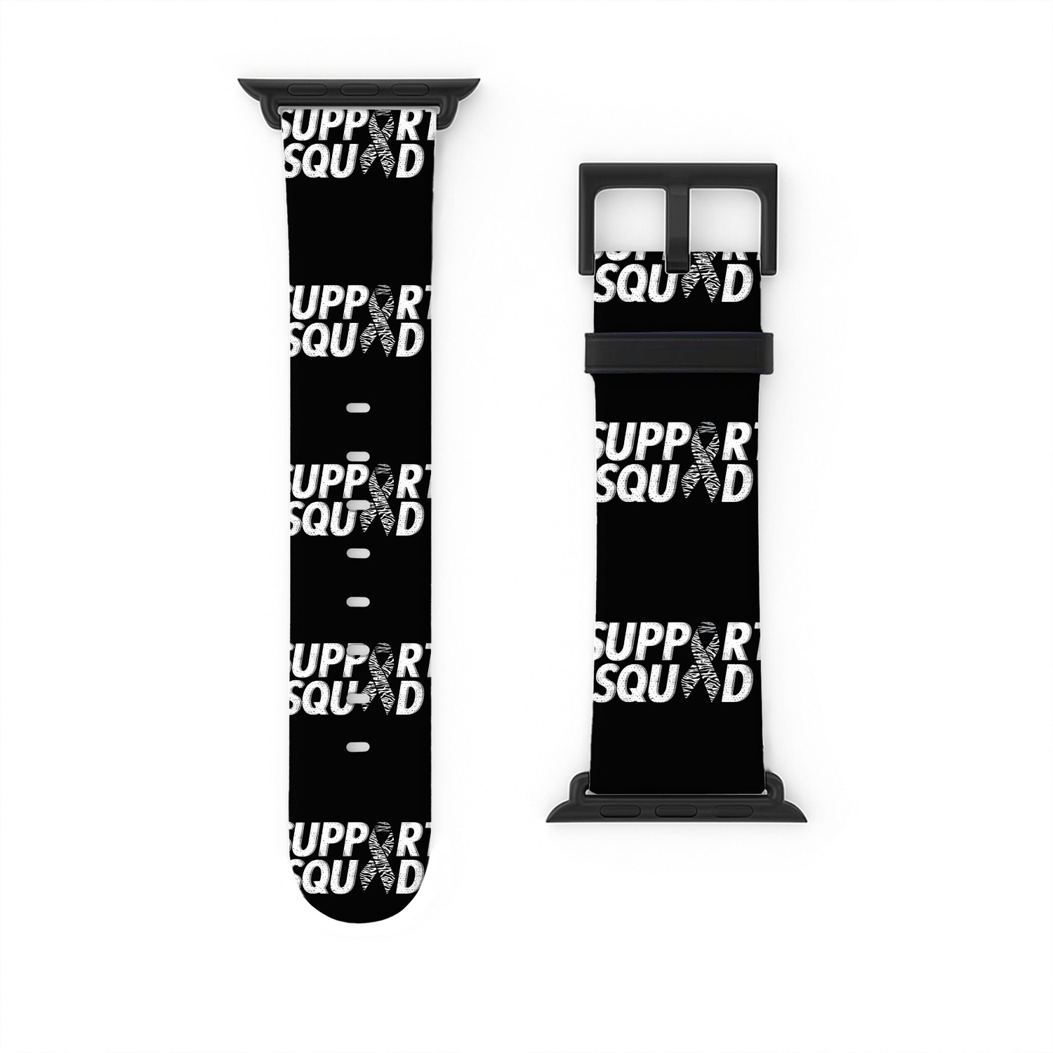 Support Squad Zebra Ribbon Carcinoid Cancer Awaren Watch Bands For Apple Watch
