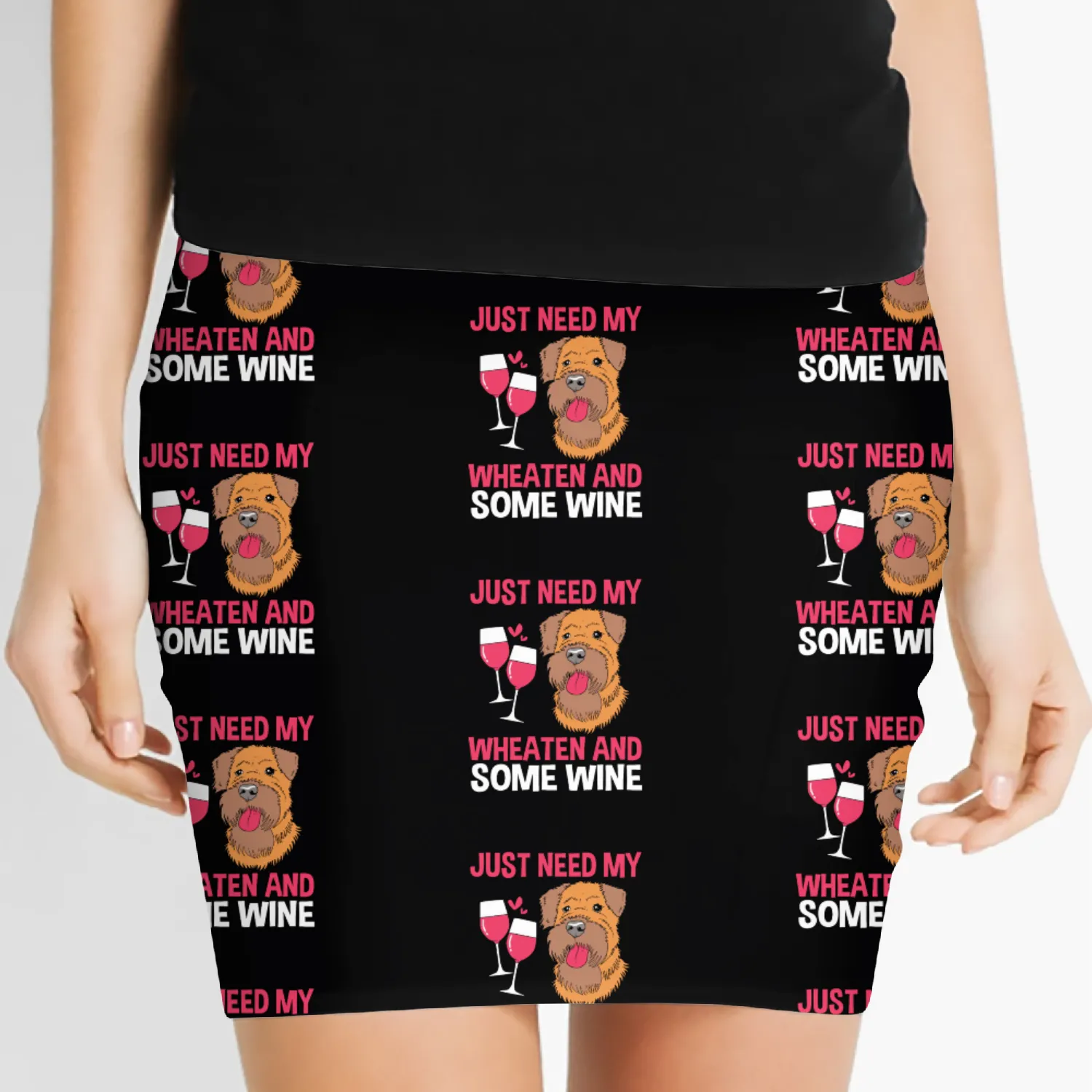 Dog Mother Wine Lover Soft Coated Wheaten Terrier Women's Mini Skirts
