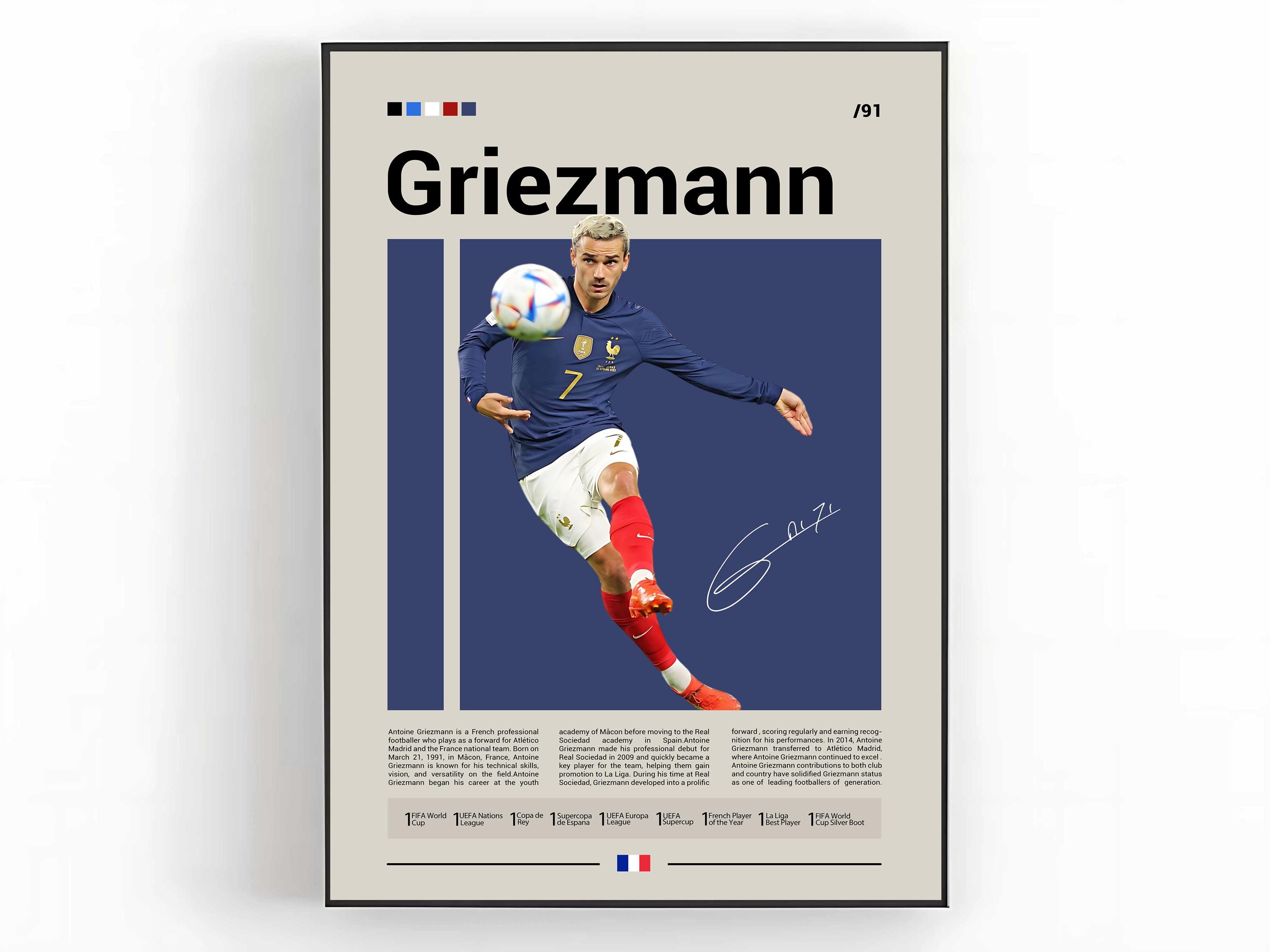 Antoine Griezmann Poster, France National Team Wall Art, Soccer Print, Griezmann Decor, French Legend Poster, Football Fan Gift