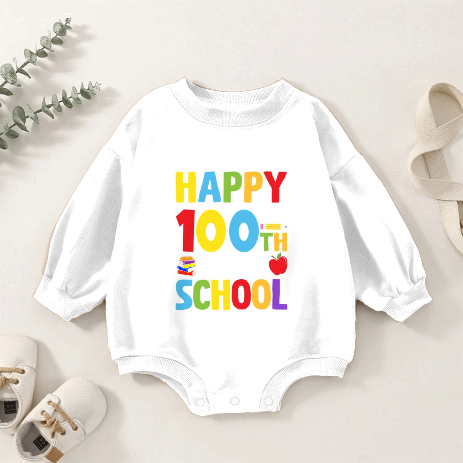 Happy 100th Day of SCHOOL Baby Romper Sweatshirts