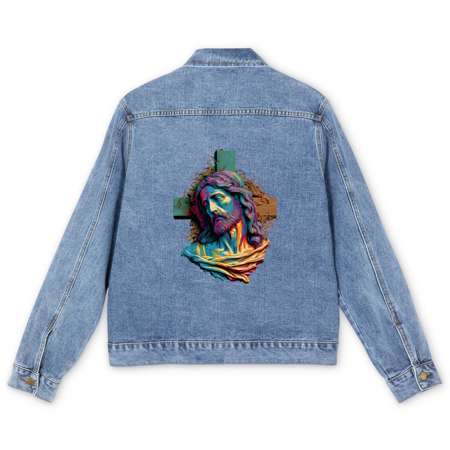 Jesus Painting Men's Denim Jackets