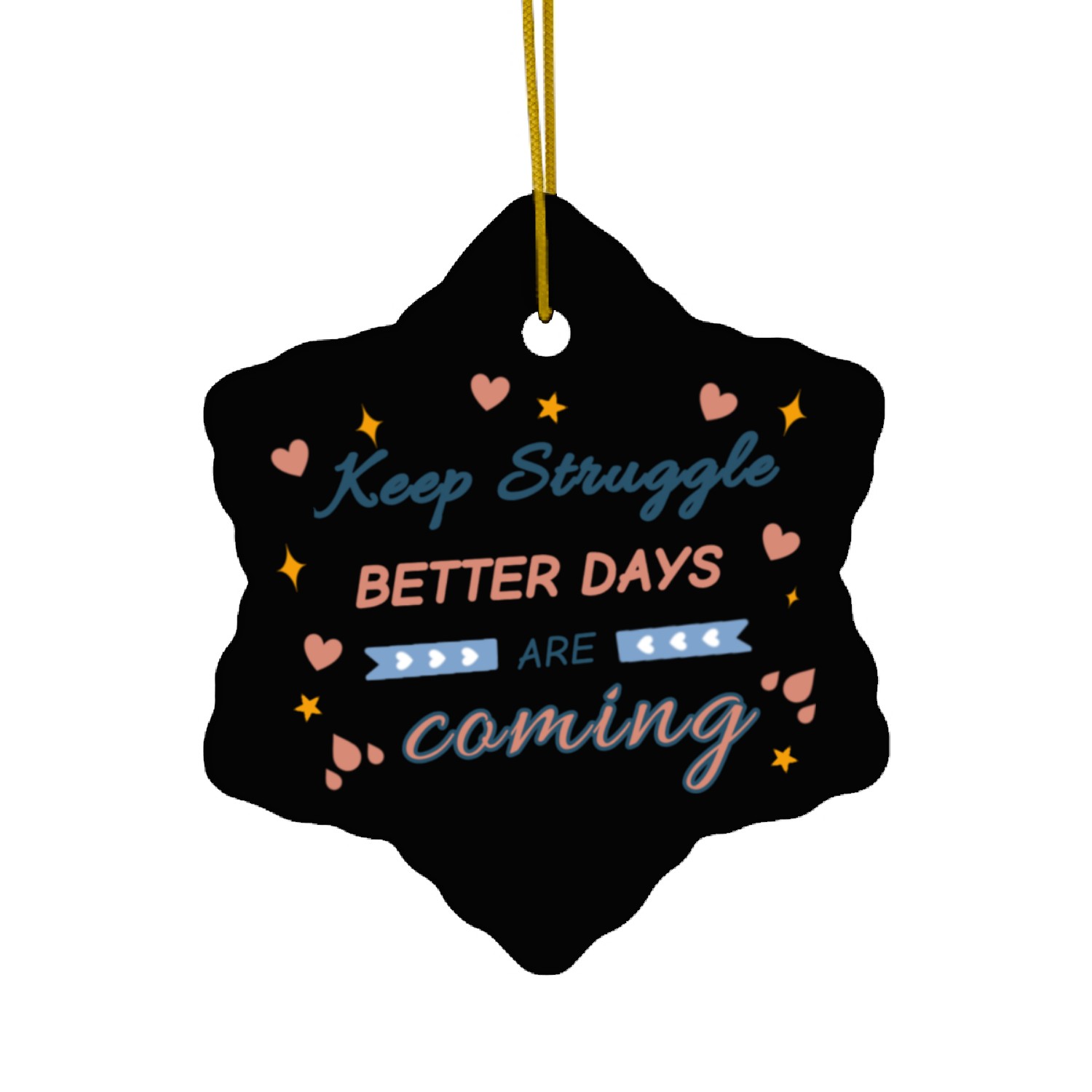 keep struggle, better days are coming Ceramic Ornaments