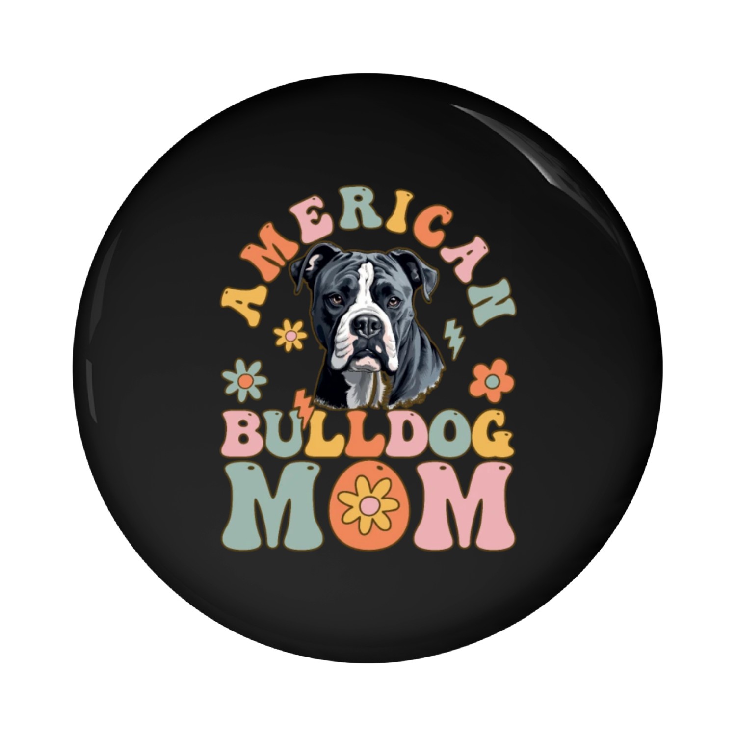 Groovy Bulldog Lover Pin Buttons