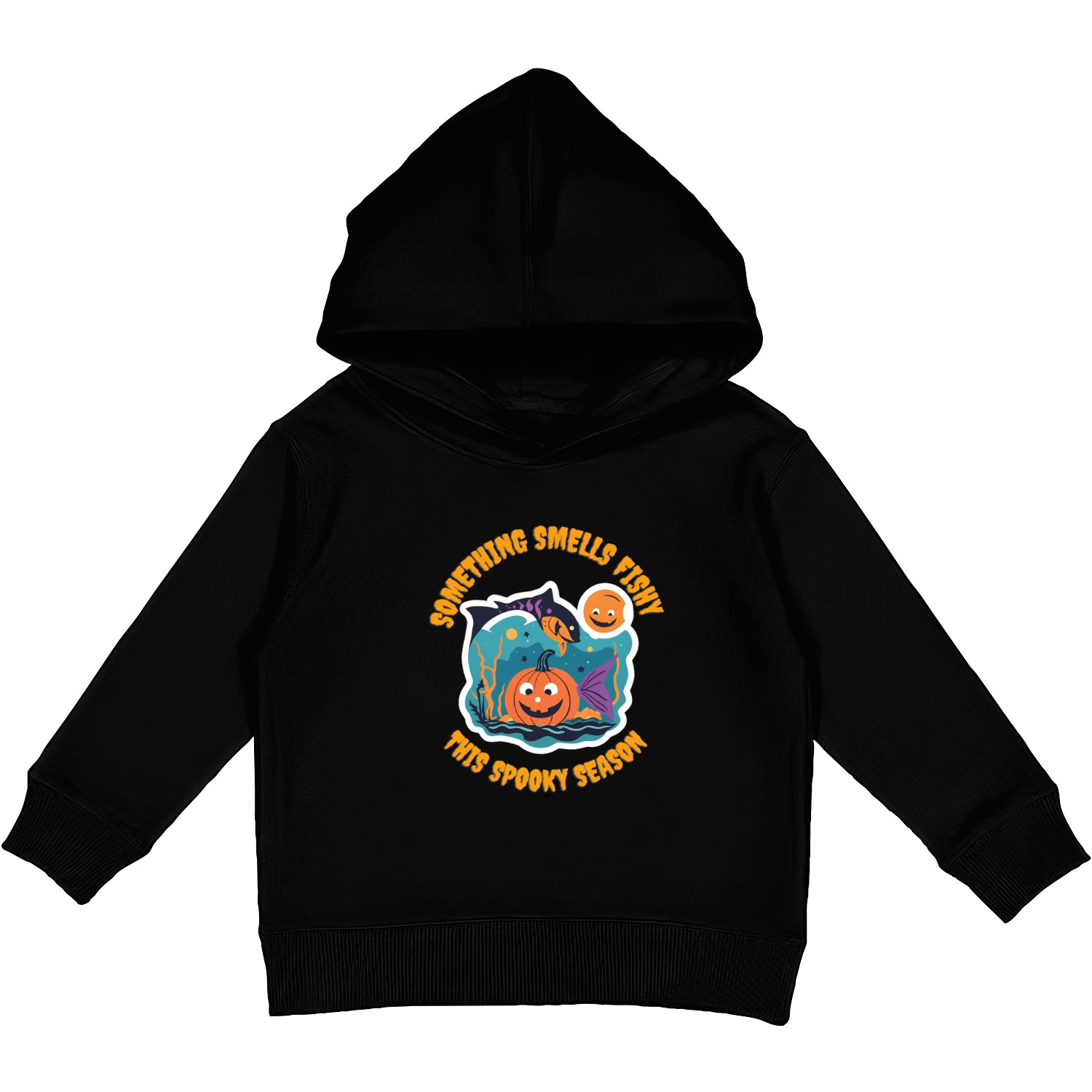 Something smells fishy this spooky season Kids Pullover Hoodies