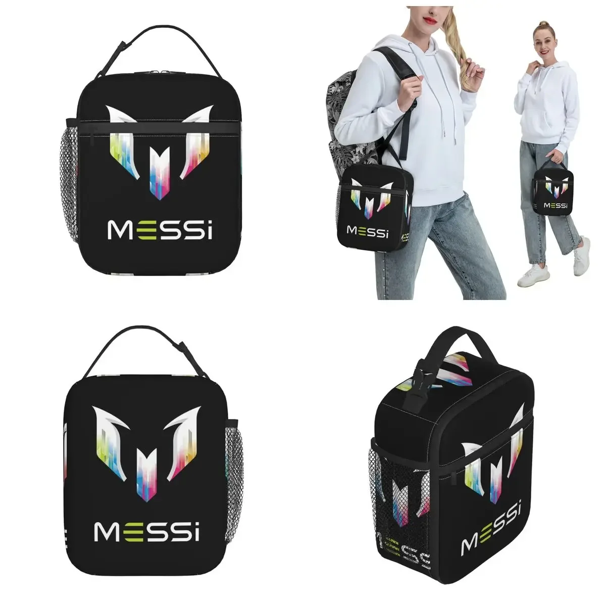 Messis 10 Football Soccer Merch Insulated Lunch Bag, Portable Food Container Bags, Cooler Thermal Food Box, Back To School Gift