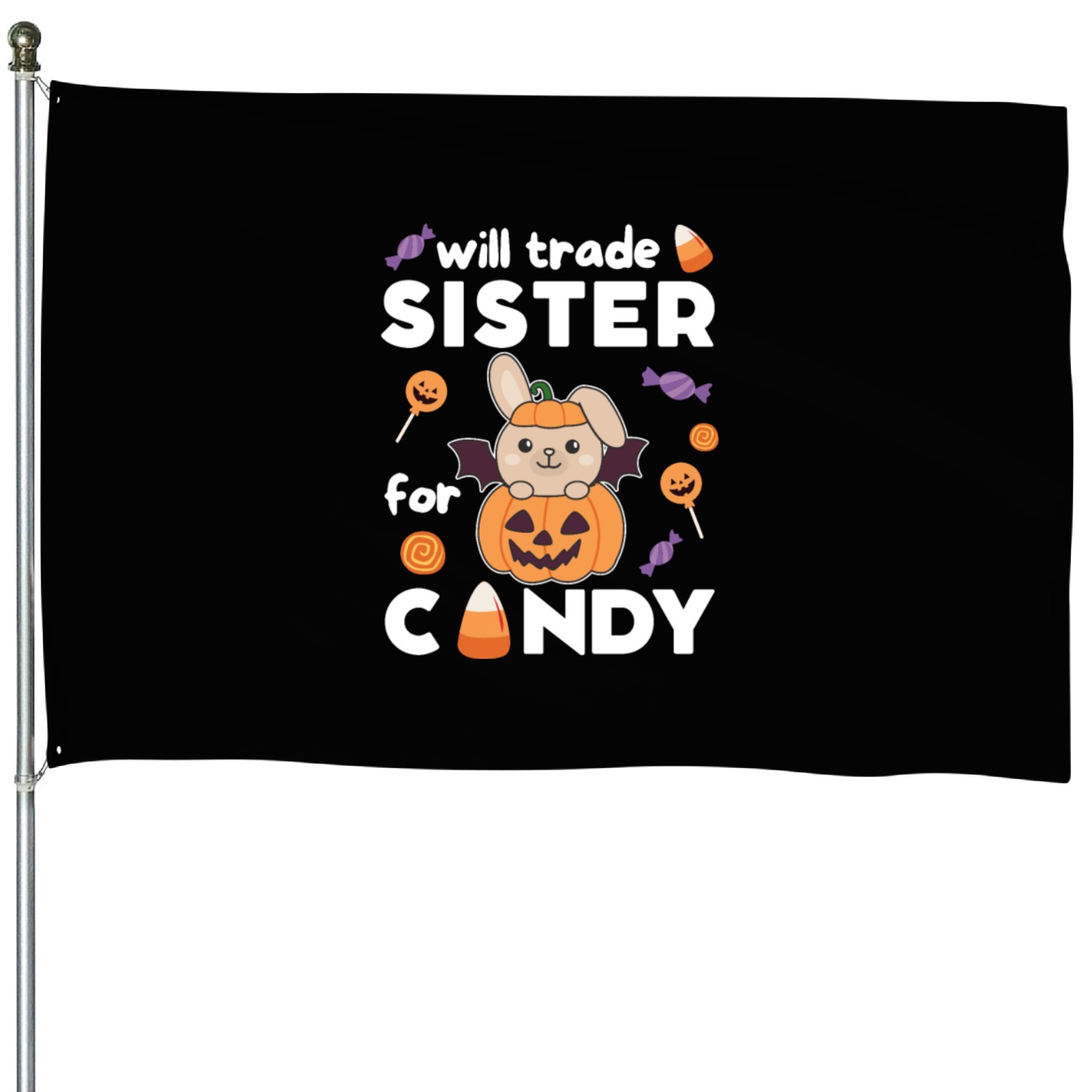 Bunny Halloween Trade Sister For Candy House Flags
