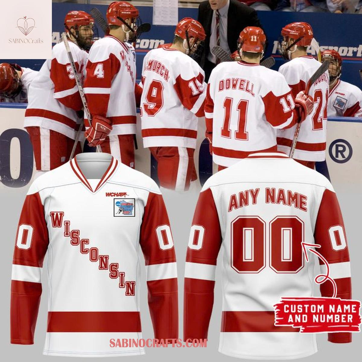 Wisconsins Badge 2026 Throwback 20 Years Personalized Hockey Jersey