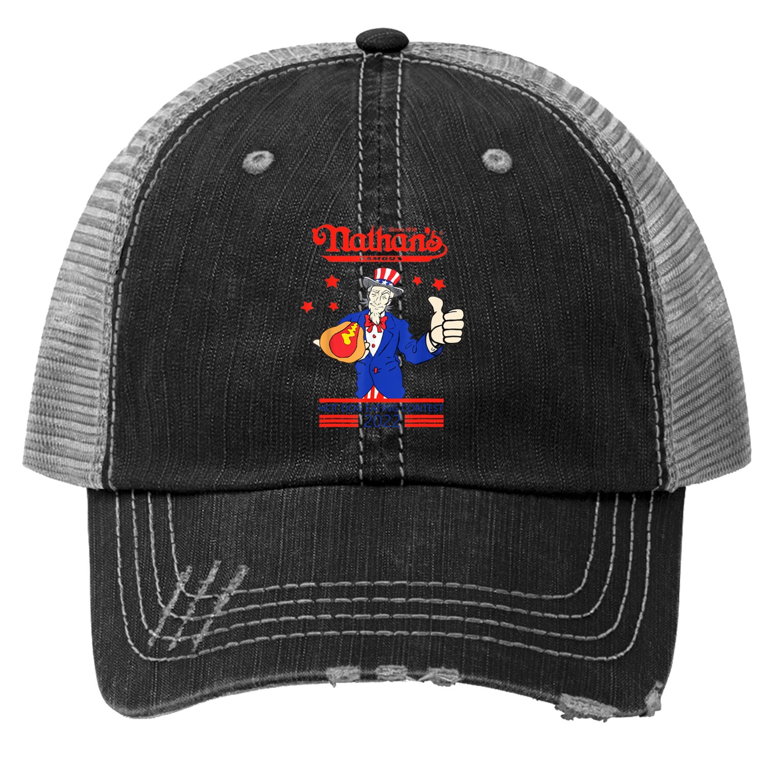 Joey Chestnut Trucker Hats, Nathans Hot Dog Eating Contest 4th Of July Joey Chestnut Champions Trucker Hats