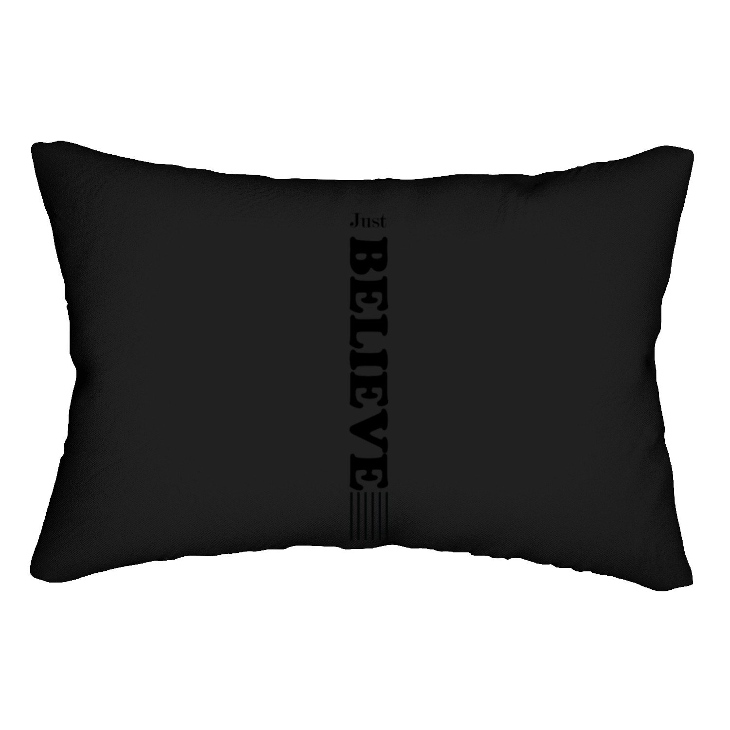 Just Believe Vertical Black Lumbar Pillows