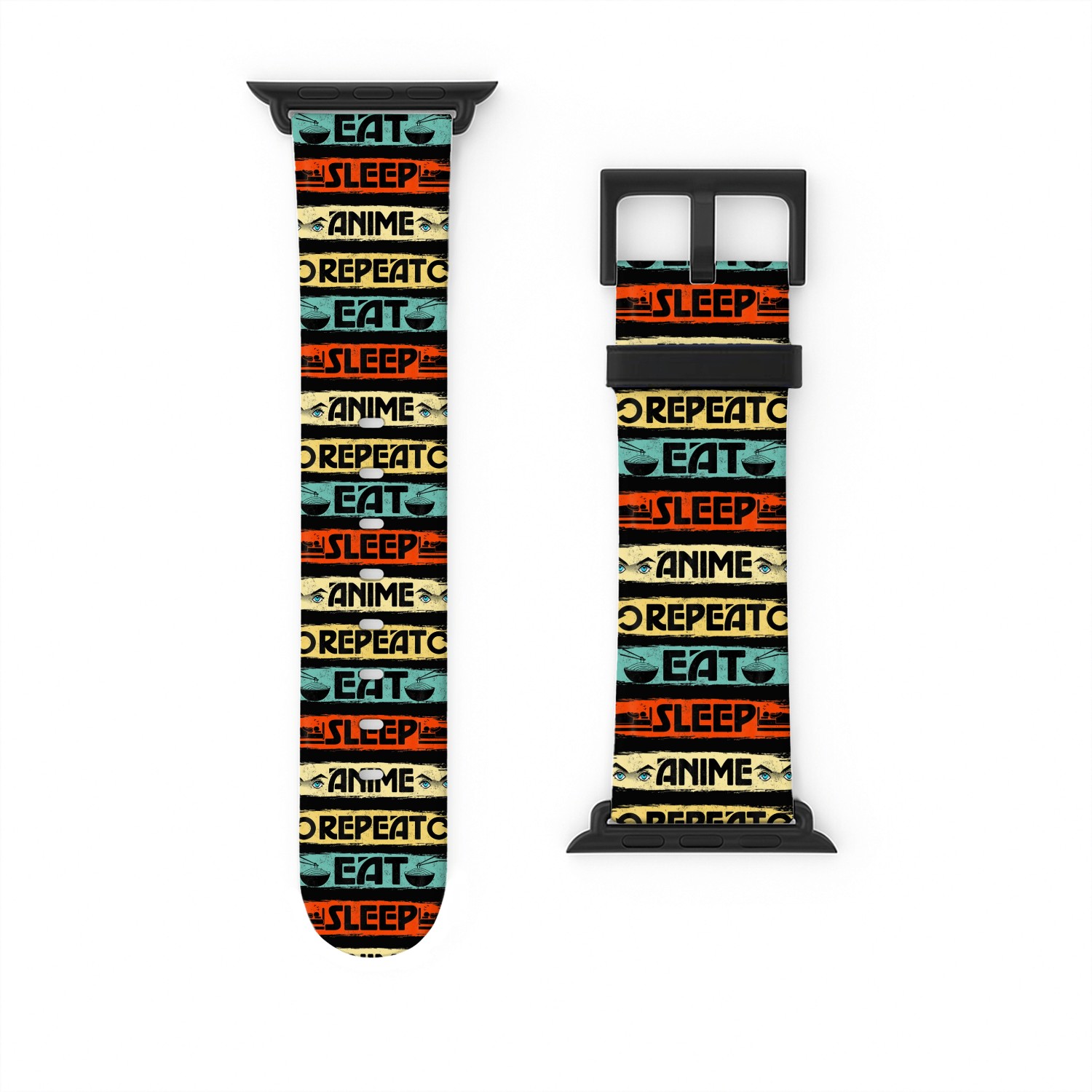 Eat Sleep Anime Repeat Ramen Kawaii Japanese Watch Bands For Apple Watch