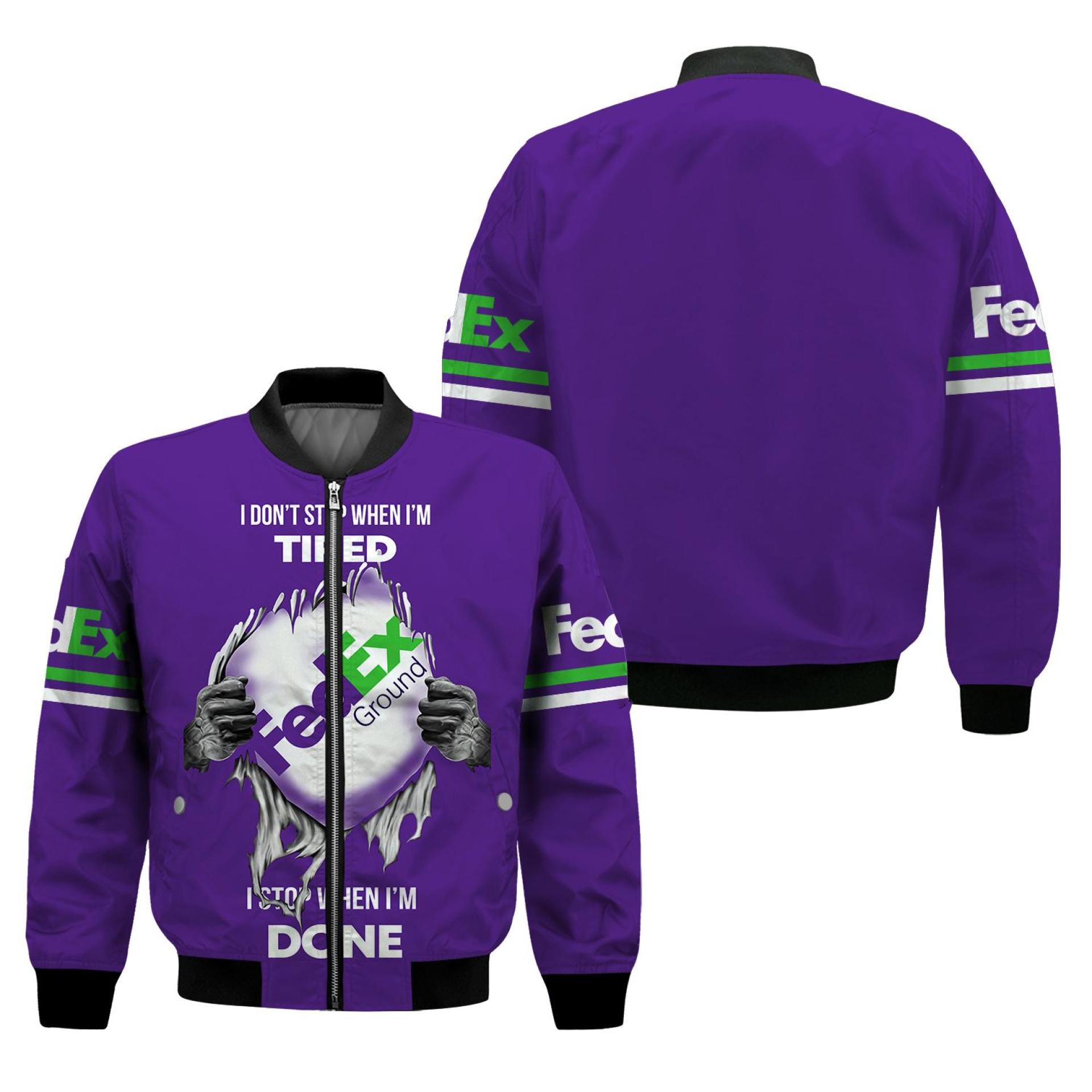 FedEx Ground scratch Quilt Bomber Jacket for Postal Worker