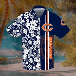 Chicago Football Team Bearss Hawaiian Button Down Shirt Unisex Adults