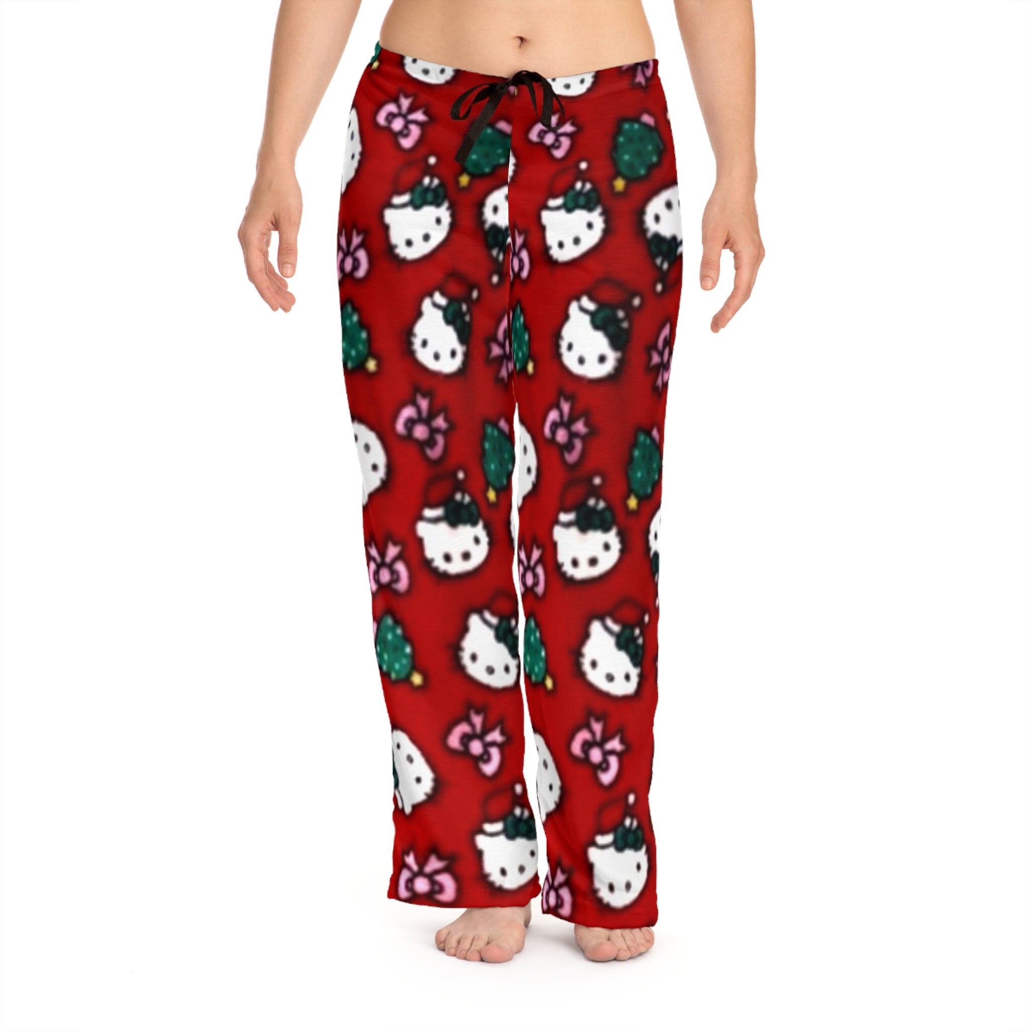 Retro Merry Kitty Christmas Holiday Pajama Pants Lounge sleep Cozy Cat Gift Presents